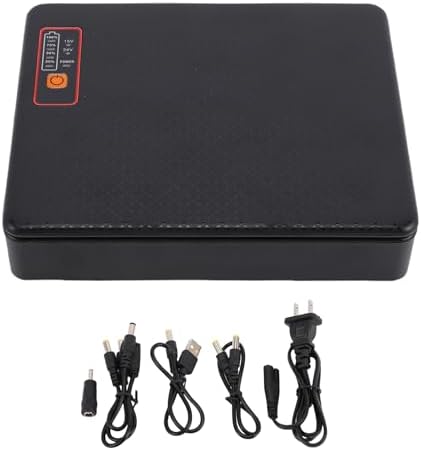 Mini UPS DC 16000mAh Battery Backup Uninterruptible Power Supply for Router Modem Camera USB Type C POE Multivoltage Output 18W 85 Hour Stable Power ABS 157x130x34mm by DIRBAK