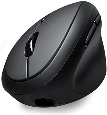 Perixx PERIMICE-819B Bluetooth Portable Vertical Mouse - Wireless 3-in-1 Multi-Device Spec - Silent-Click - Portable Compact Size - Black - Right Handed by PerixxComputerGmbH