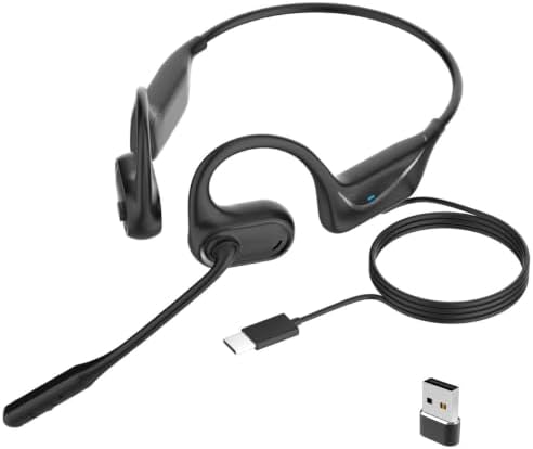 MONODEAL USB Headset with Microphone for PC Laptop, Open Ear Headphones by MONODEAL