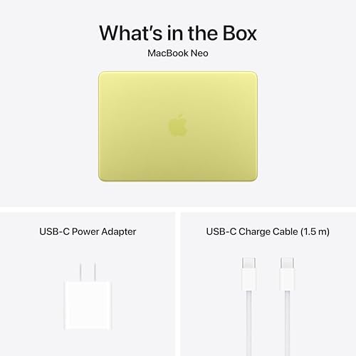 Apple 2026 MacBook Neo 13-inch Laptop with A18 Pro chip: Built for AI and Apple Intelligence, Liquid Retina Display, 8GB Unified Memory, 256GB SSD Storage; Citrus with AppleCare+ (3 years) - Image 6