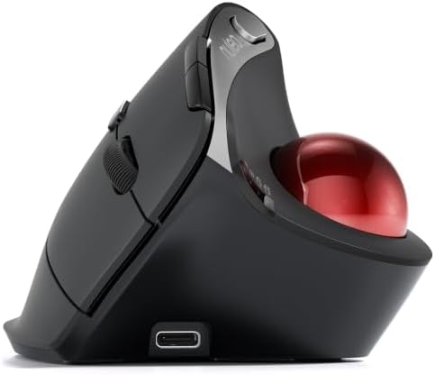 Nulea M506 Wireless Trackball Mouse, 54° Vertical Ergonomic Thumb Control by Nulea