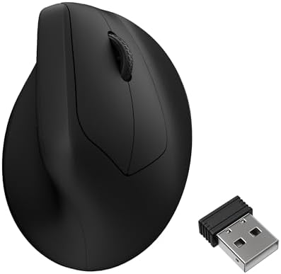 Keychron M5 Wireless Ergonomic Mouse, 8000Hz Tri-Mode 2.4 GHz/Bluetooth 5.1/Wired, PixArt 3950 Sensor, 30000 DPI, Ergonomic Lightweight Programmable Macro Button for Windows PC/Mac - Black by Keychron