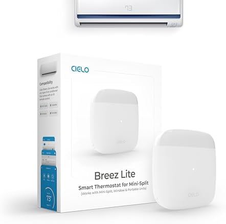 Breez Lite Smart AC Controller for Mini-Split, Window, Portable ACS (White) by CieloBreez