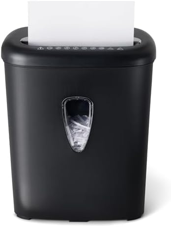 Amazon Basics 8 Sheet Cross Cut Paper and Credit Card Shredder with 4.1 Gallon Bin, Black - Image 2