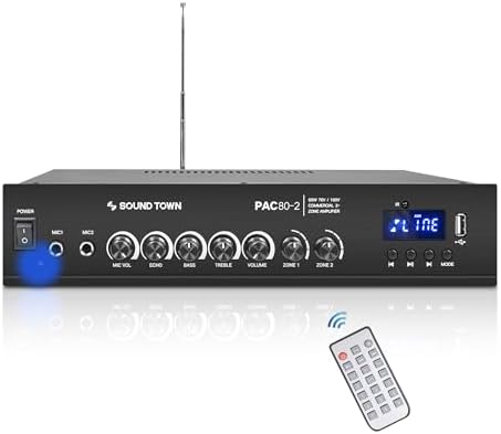 Sound Town 70V/100V Commercial Power Amplifier (PAC80-2) by SOUNDTOWN