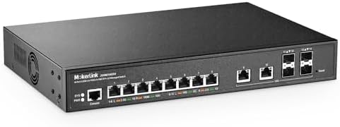 MokerLink 8 Port 2.5 Gigabit Managed Switch, 2x10G Ethernet Ports, 4x10G SFP+ Ports, Web/CLI L3 Managed, Desktop|Rackmount Network Switch by MokerLink