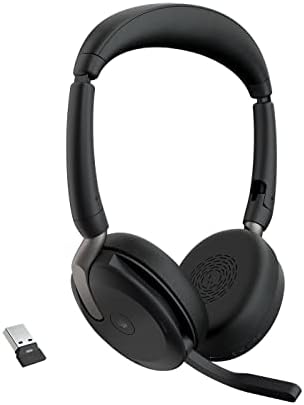 Jabra Evolve2 65 Flex Wireless Stereo Headset - Bluetooth, Noise-Cancelling ClearVoice Technology & Hybrid ANC - Certified for Microsoft Teams - Black by Jabra