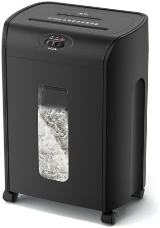 Majnesvon 15-Sheet Cross Cut Paper Shredder - P4 Security & Ultra Quitet, 4.76 Gallons Pullout Waste Bin & Auto Reverse, Heavy Duty Paper/Credit Cards/Staple/Clips Shredder for Home Office (15-Sheet) by Majnesvon