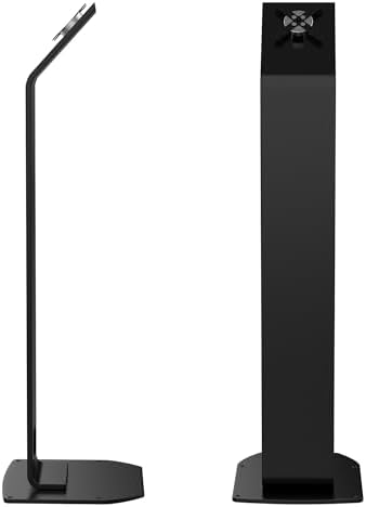 Floor Stand Kiosk - CTA Heavy-Duty VESA Compatible Floor Stand with Interior Cable Routing System and Scratch Resistant Padding on Weighted Base and Kitting Capabilities (ADD-PARAFS) – Black by CTADigital
