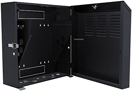 NavePoint 6U Vertical Server Rack Enclosure, Low Profile, 19.6" Deep, Max Weight Capacity 132lbs - 6U Network Cabinet Vertical Wall Mount, Perforated, Black - Image 3