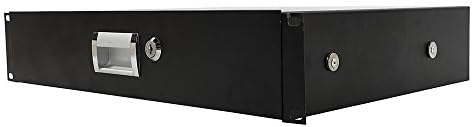 2U Server Cabinet Case 19 Inch Rack Mount Lockable Drawer with Key, Server Cabinet Case 19 Inch Rack Mount DJ Locking Lockable Deep Drawer with Key, Rack Mount Drawer for 19-Inch Server Cabinet Case - Image 5