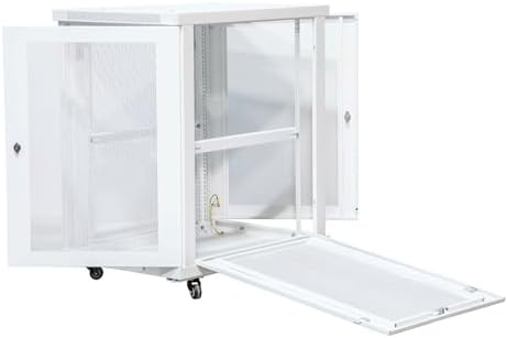 NavePoint 18U Network Cabinet with Perforated Door 18U Wall Mount Server Cabinet White 19" Rack for IT Equipment, AV Devices, Networking Equipment 33" Deep Mid-Depth Server Rack Enclosure - Image 3