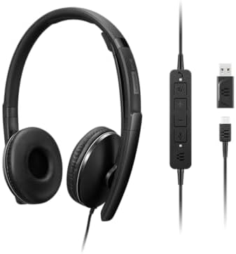 Lenovo Wired ANC Headset Gen 2 (Teams) with Active Noise Cancellation, EPOS BrainAdapt & ActiveGard Tech, Lightweight, USB-C, Plug-and-Play, Zoom Certified, Customizable, Hearing Protection - Image 2