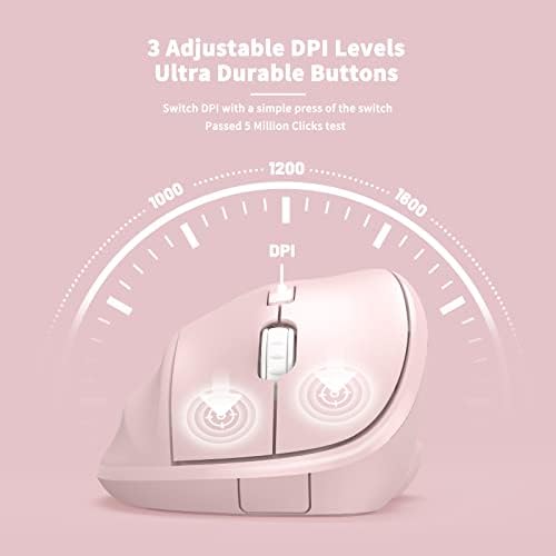 MICROPACK Digitally Yours Ergonomic Wireless Mouse with USB Receiver for PC, Laptop and Desktop, Pink - Image 6