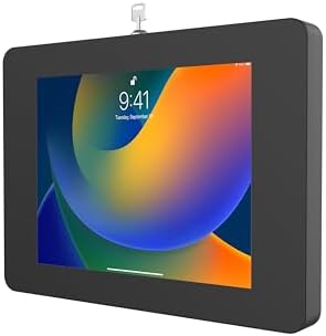 Locking iPad Wall Mount - CTA Anti-Theft Small Locking Tablet Enclosure w/ Key Lock & Interior Cable Routing for iPad Mini 1, 2, 3, 4, 5, 6, Samsung Tab A 8″, Lenovo Tab E8 - Black - (PAD-PSWB) by CTADigital