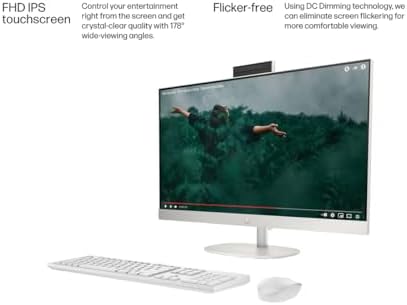 HP 27 inch All-in-One Desktop PC, FHD Touchscreen, AMD Ryzen 5 7520U, 16 GB RAM, 1 TB SSD, AMD Radeon Graphics, Built-in-Speaker, Windows 11 Pro - Image 5