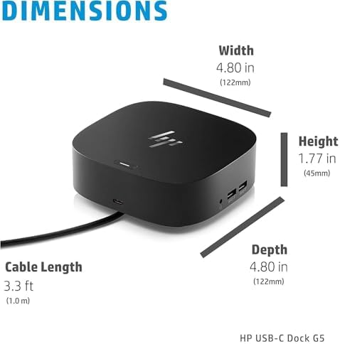 HP USB-C Essential Dock G5 8 in 1 Adapter for USB-C and Thunderbolt Laptops - Image 3