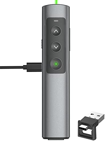 Metal Wireless Presentation Clicker, 2-in-1 USB Type-C Dual Receiver by CLIKBUTM%C2%AE