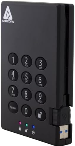 Apricorn 2TB Aegis Padlock USB 3.0 256-Bit AES XTS Hardware Encrypted Portable External Hard Drive (A25-3PL256-2000) - Image 3