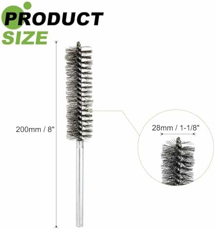 HARFINGTON 4pcs Wire Bore Brush 8 x 1-1/8" 5/16 Inch Shank Stainless Steel Bristles Cleaning Brush for Clean Car Part Tube Kitchen Garage - Image 2