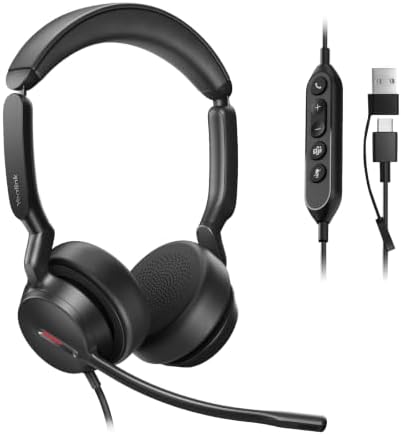 Yealink UH44 Wired Computer USB Headset, 2 AI Noise-Canceling Microphones by RedefineYourWorkplace