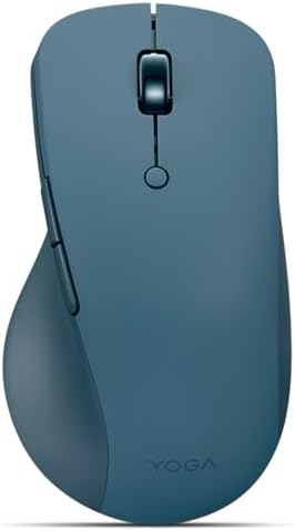 Lenovo Yoga Pro Mouse, Bluetooth, USB-C Rechargable, Dual Mode Bluetooth, 6 Button, Right Handed Design, Ergonomic Design, Programmable Buttons, 2-Way Metal Scroll Wheel, Tidal Teal by LENOVO