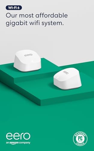 Amazon eero 6+ mesh wifi system - Supports internet plans up to a Gigabit, Coverage up to 3,000 sq. ft., Connect 75+ devices, 2-pack by Unknown