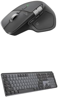 Logitech MX Master 4 Ergonomic Wireless Bluetooth Mouse with Haptic Feedback + MX Mechanical Wireless Illuminated Keyboard with Tactile Quiet Switches - USB-C, Windows, Linux, Chrome, Mac - Graphite by Logitech