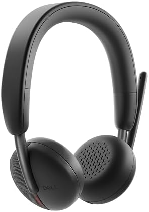 Dell WL3024 Wireless Headset - Leatherette Headband, Built-in AI-Based Noise Cancellation Microphone, Boom mic - Black by Dell
