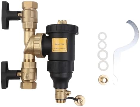 Heating System Magnetic Dirt Filter, DN20 To DN32 Threaded Connection, Sludge Separator For Boiler And Heater, 1-Stage For Rust And Impurity Removal, Black Finish(DN25/1 male valve) - Image 4