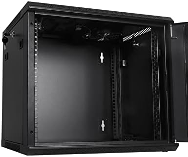 RackPath 9U Wall Mount Server Cabinet Network Rack Enclosure, Quiet Cooling Fan, Perforated Door, Black - Image 5