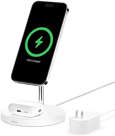 Belkin MagSafe 2 in 1 Wireless Charging Stand, Fast Charger (Renewed) by Unknown