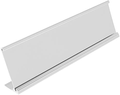 ExcelMark 2"x 8"Aluminum Name Plate Holder for Desk - Office Business Door Sign Holder - Silver - Image 3