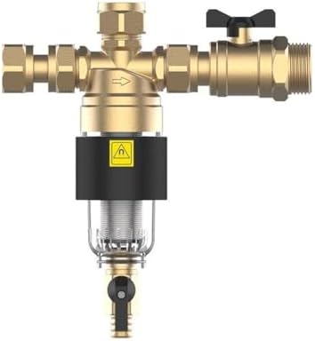 DN20 Magnetic Water Heater Filter With Stainless Steel Mesh For Boiler Sludge, Scale And Rust Separation, 3/4 Inch Threaded Connection, On/Off Drain Handle by Unknown