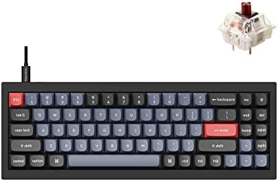 Keychron Q7 Wired Custom Mechanical Keyboard, 70% Layout QMK/VIA Programmable Macro with Hot-swappable Gateron G Pro Brown Switch Double Gasket Compatible with Mac Windows Linux (Black - New) by Keychron