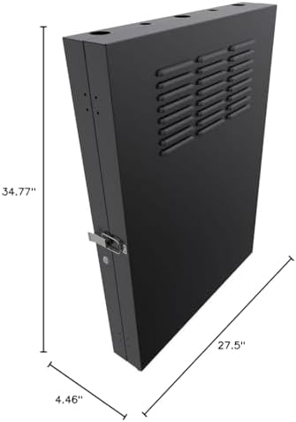 NavePoint 2U Vertical Server Rack Enclosure, Low Profile, 27.5" Deep, Max Weight Capacity 150 lbs - 2U Network Cabinet Vertical Wall Mount, Perforated, Black - Image 5