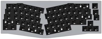 Keychron Q8 65% Alice Layout Barebone Mechanical Keyboard – Full Metal, Wired, Hot-Swappable, QMK Programmable Macros, Mac/Windows/Linux Compatible, RGB, Double-Gasket DIY Kit – Grey by Keychron