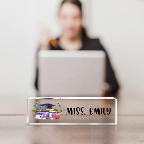 Personalized Office Name Plate for Desk, Custom Employee Appreciation Gifts, Acrylic Desk Name Plate Funny, Desk Decorations Gift, Acrylic Desk Ornaments (Style-Black M)… - Image 2