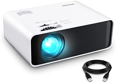 GOODEE Mini Projector with WiFi and Bluetooth - Compatible with Netflix/YouTube/PrimeVideo, Electric Focus & Keystone, Short Throw Portable Video Projector Full HD for Indoor/Outdoor/Camping （Size:L） by GooDee