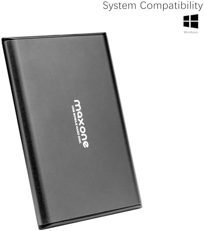 Maxone 320GB Ultra Slim Portable External Hard Drive HDD USB 3.0 Compatible with PC, Laptop - Charcoal Grey - Image 3