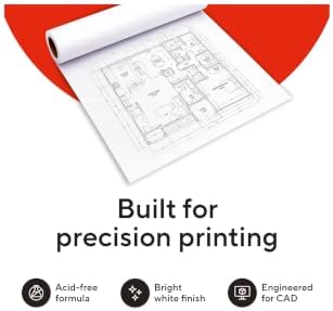 Staples Wide Format CAD Bond Paper, 36 Inch x 150 Ft, 4/Carton - Image 2
