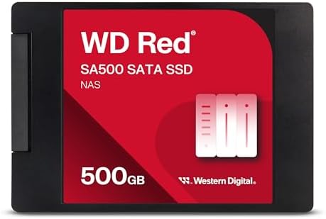 Western Digital 500GB WD Red SA500 NAS 3D NAND Internal SSD - SATA III 6 Gb/s, 2.5"/7mm, Up to 560 MB/s - WDS500G1R0A by WesternDigitalHolidayStore