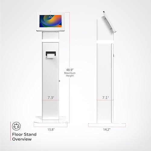 CTA Digital Deluxe Kiosk Floor Stand – Interactive Kiosk Floor Stand with Premium Tablet Enclosure, LED Light and Printer Compartment - for iPad, Galaxy & More Tablets - (PAD-IKPS) - Image 3