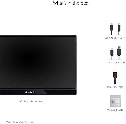 ViewSonic VG1655 15.6 Inch 1080p Portable Monitor for Laptop, USB C IPS - Image 2