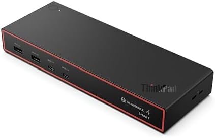 Lenovo ThinkPad Thunderbolt 4 Smart Dock Gen 2 7500, Multiple Display Support, Integrated 1M Thunderbolt 4 Cable, Remote Hardware Management, 40Gbps Data Speed, 100W Power Delivery, Black by LENOVO