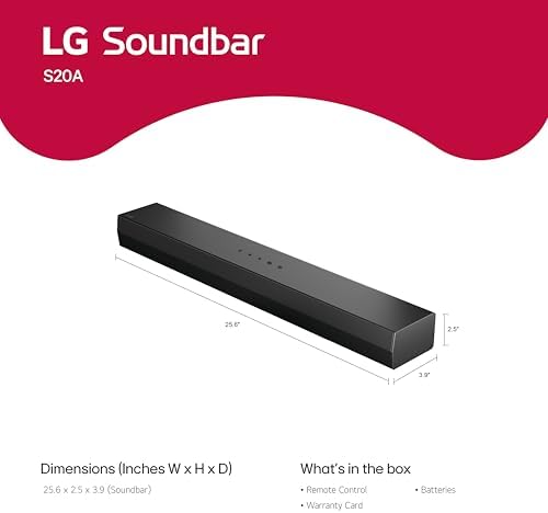 LG S20A 2.0 ch. Soundbar for TV with Dolby Audio - Black - Image 6