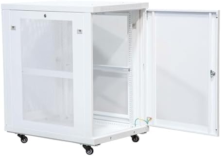NavePoint 18U Network Cabinet with Perforated Door 18U Wall Mount Server Cabinet White 19" Rack for IT Equipment, AV Devices, Networking Equipment 33" Deep Mid-Depth Server Rack Enclosure - Image 6