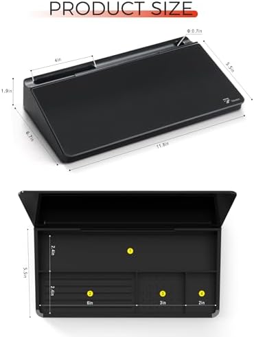 TOWON Compact Glass Desktop Whiteboard with Storage 12x7 in, Black - Image 6