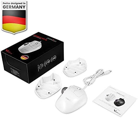 Perixx PERIMICE-520W Wired USB Ergonomic Trackball Mouse - 2 Adjustable Angle Support - 8 Button Tilt Wheel Design - White (11766) - Image 7