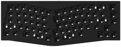 Keychron Q8 65% Alice Layout Barebone Mechanical Keyboard – Full Metal, Wired, Hot-Swappable, QMK Programmable Macros, Mac/Windows/Linux Compatible, RGB, Double-Gasket DIY Kit – Black by Keychron